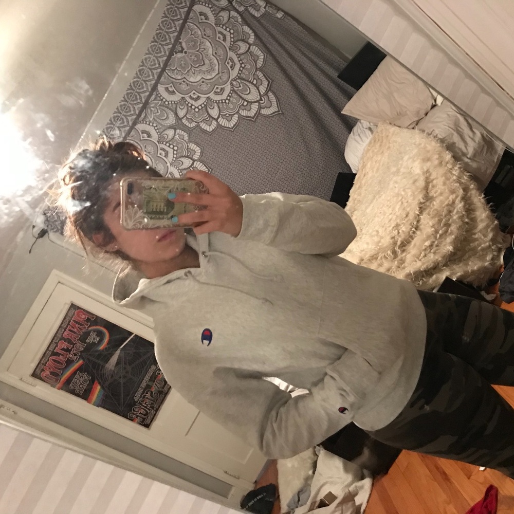 Champion Reverse Weave Silver Grey Hoodie
